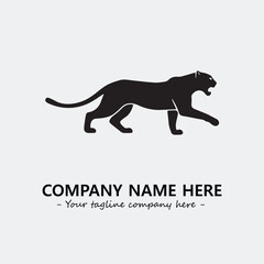 Phanter illustration black and white for logo company vector image
