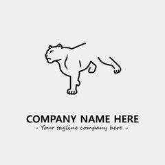Phanter illustration black and white for logo company vector image
