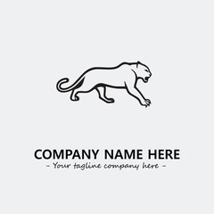 Phanter illustration black and white for logo company vector image
