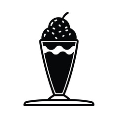  Delicious ice cream glass vector art illustration 