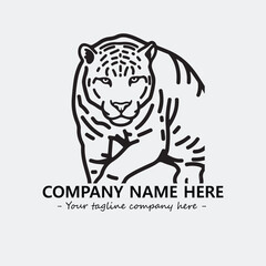 Phanter illustration black and white for logo company vector image
