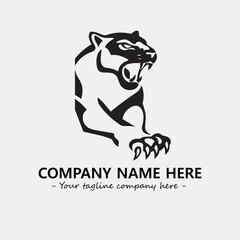 Phanter illustration black and white for logo company vector image
