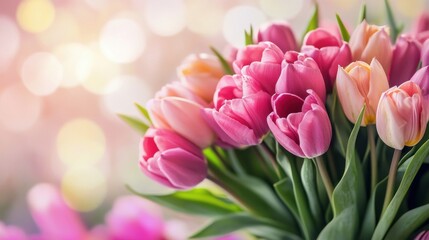 Fototapeta premium A heartwarming illustration captures the essence of Mother's Day. Beautiful flowers.