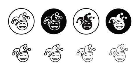 Clown head icon Flat art illustration in outline