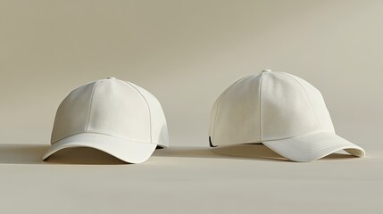 Image of a white baseball cap shown in front and back views.