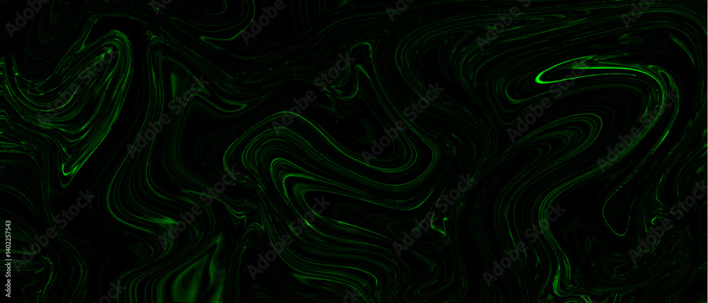 Poster Abstract texture of mix color and black marble pattern modern style Liquid background. Glossy liquid acrylic paint green and black texture background design. Liquid marbling paint background