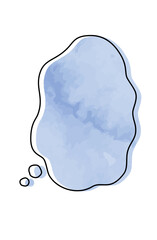 もやもや感情を表す水彩カラーの吹き出し