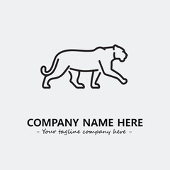 Phanter illustration black and white for logo company vector image
