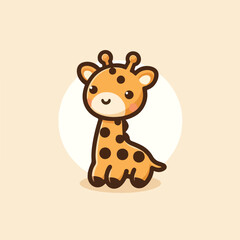 cute giraffe logo vector