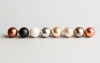 Seven Decorative Spheres in Metallic and Matte