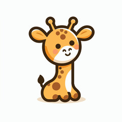 cute giraffe logo vector