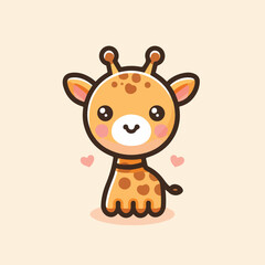 cute giraffe logo vector
