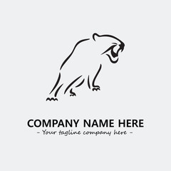 Phanter illustration black and white for logo company vector image
