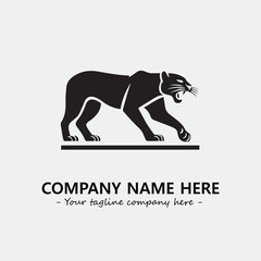 Phanter illustration black and white for logo company vector image
