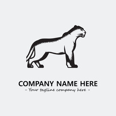 Phanter illustration black and white for logo company vector image
