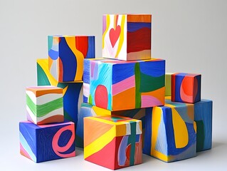 Colorful Cube Stack Display