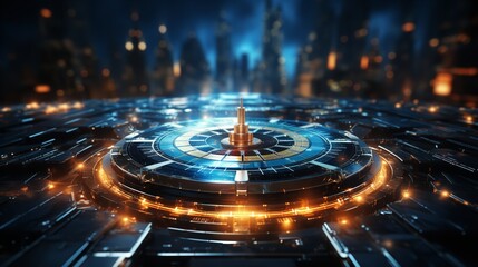 abstract digital target with an arrow in the center.

