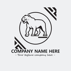 Phanter illustration black and white for logo company vector image
