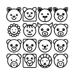 set of funny animals