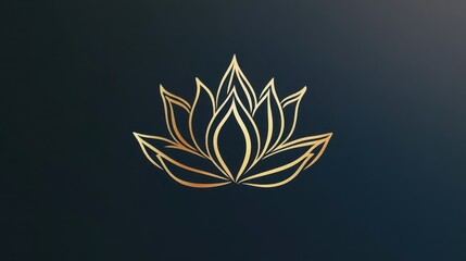 Elegant gold lotus flower design on a dark background.