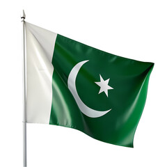 Pakistan Flag HighRes Image Green Crescent Star on transparent background