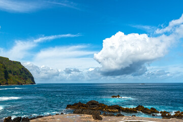 Volcanic lava swimming pool at Porto Moniz, Madeira Island, Portugal