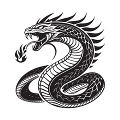 Fototapeta premium black and white dragon