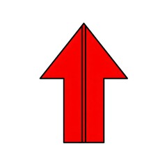 Fototapeta premium Red up arrow pointing upwards symbolizing growth and success