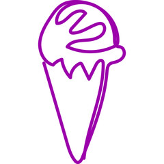 Ice Cream Continuous Line Art