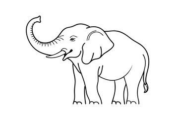 Obraz premium Elephant Illustration Outline Vector Art African Wildlife Drawing For Coloring Pages