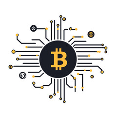 Bitcoin Cryptocurrency Network: Abstract Digital Currency Illustration