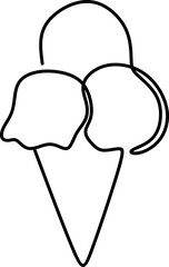 Continuous Ice Cream Line Art
