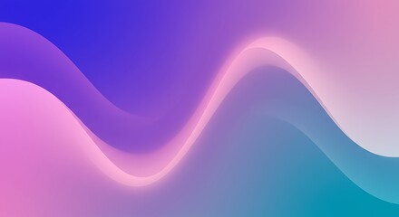 Abstract Wavy Gradient Background with Flowing Pink Purple and Blue Lines