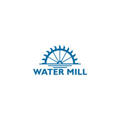 Water mill logo template isolated on white background