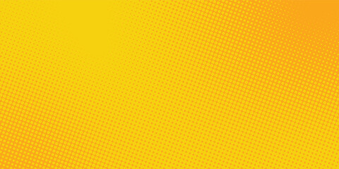 Background halftone circle vector. Orange dots on yellow background. Halftone Effect. comic book retro style