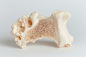 Human Vertebra Structure with Detailed Cutaway of Bone Tissue Showing Spongy Cancellous Material and Unique Texture Patterns