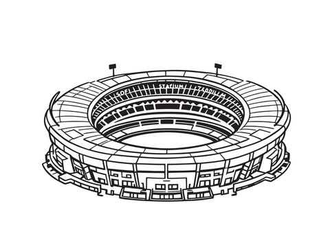 SoFi Stadium Modern Stadium Line Drawing Set