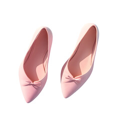 Fototapeta premium baby pink shoes next to women?s flats, minimalist setup, clean shadows, isolated PNG