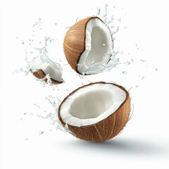 coconut with milk splash