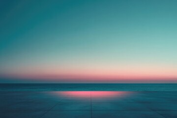 Fototapeta premium Sleek horizon blends calming teal and soft pink, creating serene