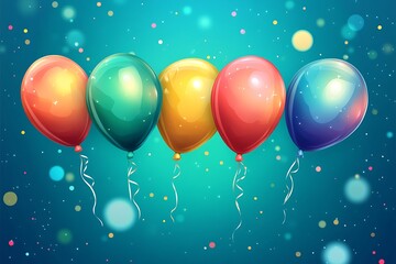 Obraz premium colorful balloons on a blue background