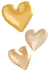 3D画像_ハートの風船_黄色