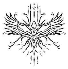 vector illustration of an ornament in the form of an eagle the king of the sky