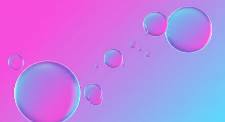 Translucent Bubbles Abstract Background with Pink to Blue Gradient