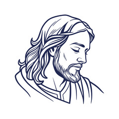 portrait of a Jesus Christ cross thorn vector  