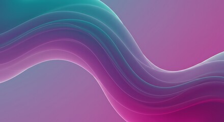 Fluid Abstract Background with Undulating Gradient Waves in Teal, Purple, and Pink