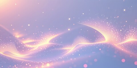 Abstract digital landscape with glowing particles
