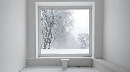 Fototapeta premium empty room with window and curtains