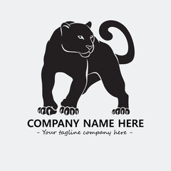 Phanter illustration black and white for logo company vector image
