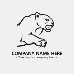 Phanter illustration black and white for logo company vector image
